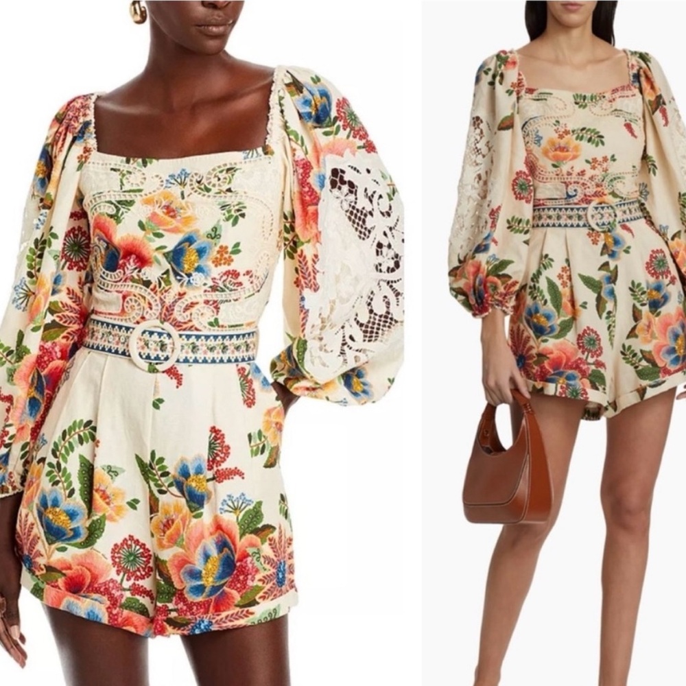 Farm Rio delicate garden sand romper